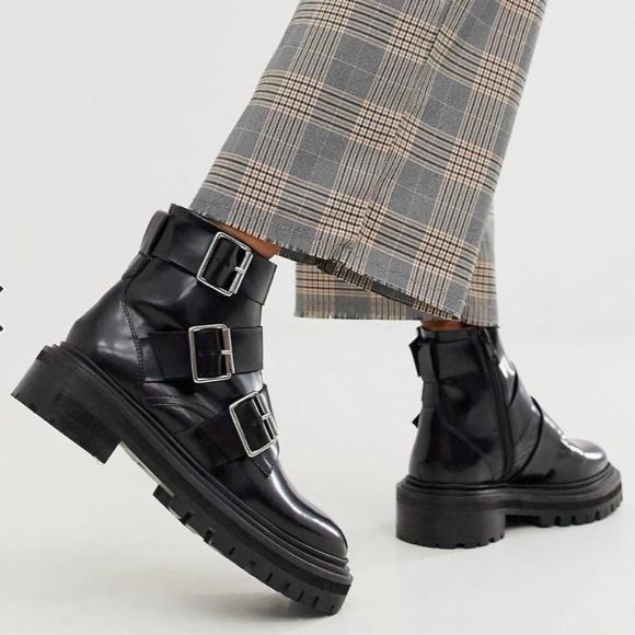 ASOS Shoes - ASOS leather biker boots US 8